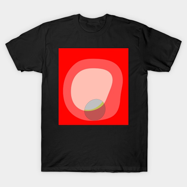 615 Red Boho Abstract Shapes T-Shirt by Korey Watkins